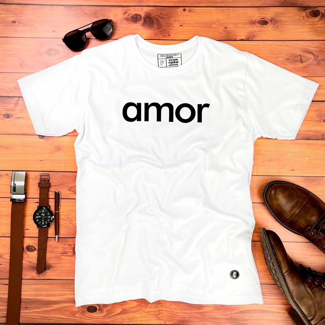 Camiseta Masculina Branca Amor - Imagem 1