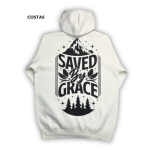 Moletom Canguru Com Capuz Off White Saved By Grace - Imagem 4