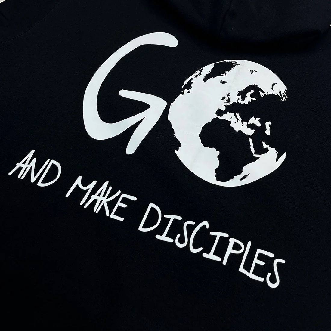 Moletom Canguru Com Capuz Preto Go And Make Disciples - Imagem 4