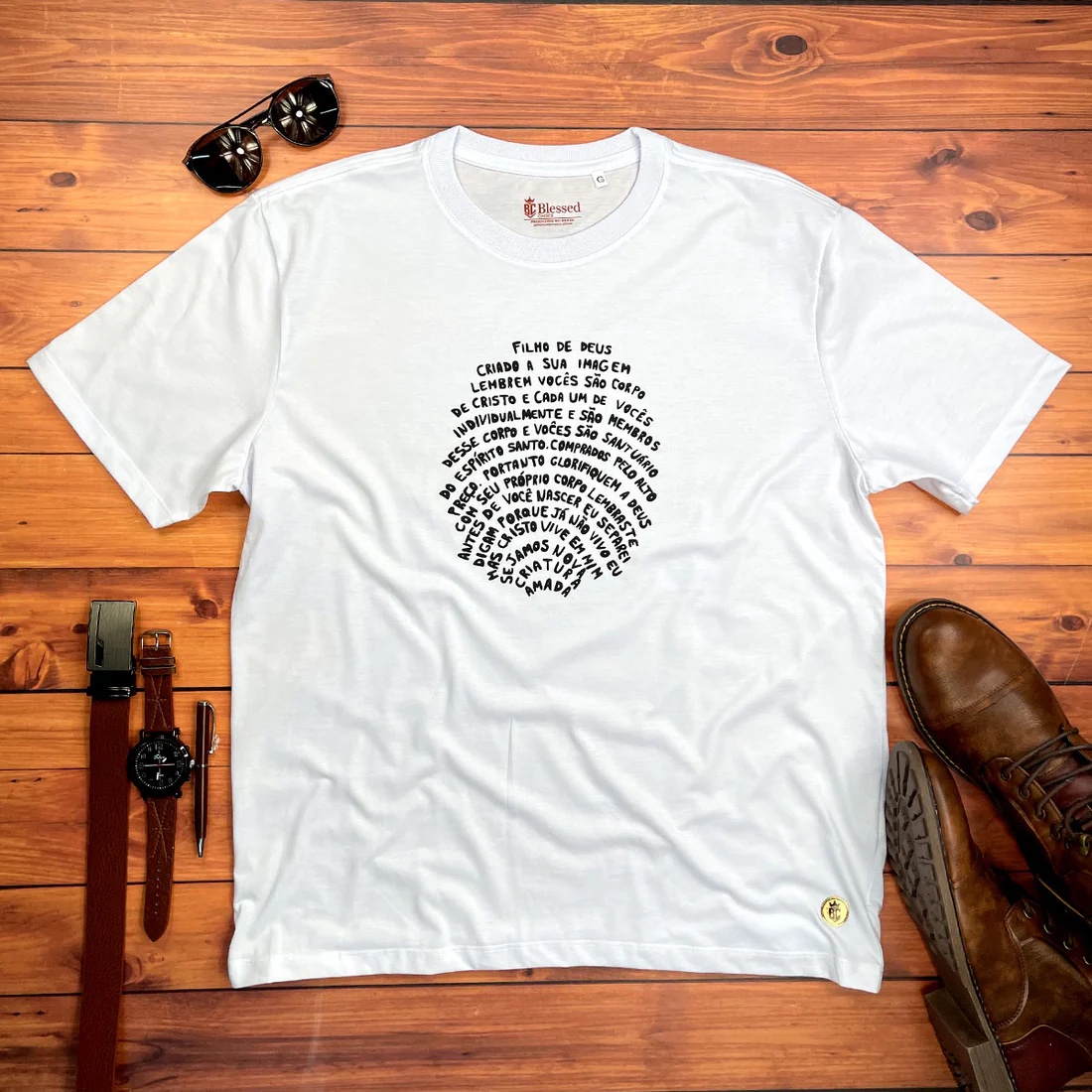 Camiseta Masculina Off White Digital Filho De Deus - Imagem 1