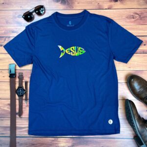 Camiseta Masculina Preta Jesus Peixe - Imagem 4