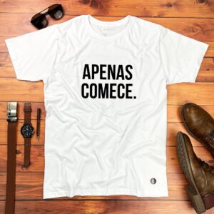 Camiseta Masculina Preta Apenas comece - Imagem 3