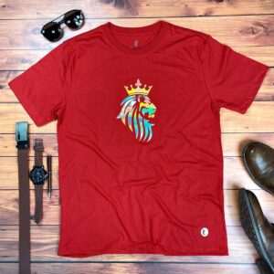 Camiseta Masculina Preta Leão Coroa Aplique Dourado - Imagem 6