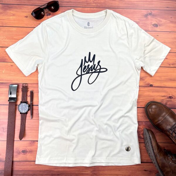 Camiseta Masculina Preta Jesus Coroa