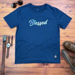 Camiseta Masculina Preta Blessed Holográfico - Imagem 6