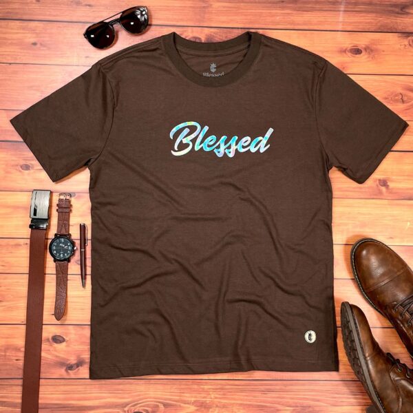 Camiseta Masculina Preta Blessed Holográfico
