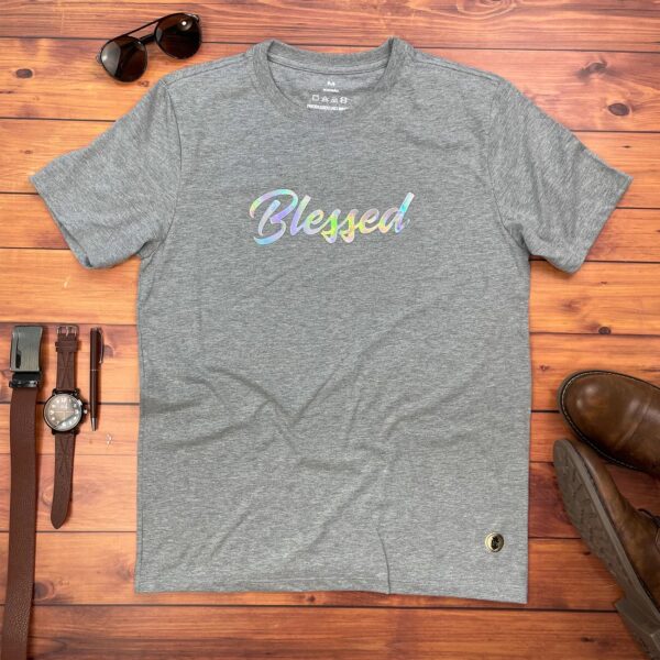 Camiseta Masculina Preta Blessed Holográfico