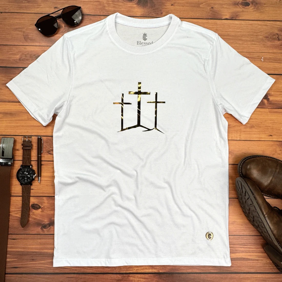 Camiseta Masculina Preta Calvário - Imagem 3