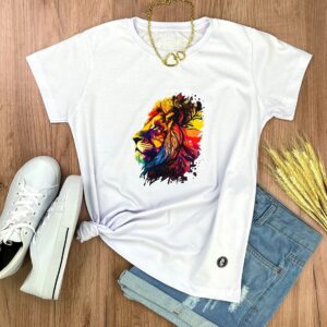 Camiseta Feminina Off White Leão - Imagem 3