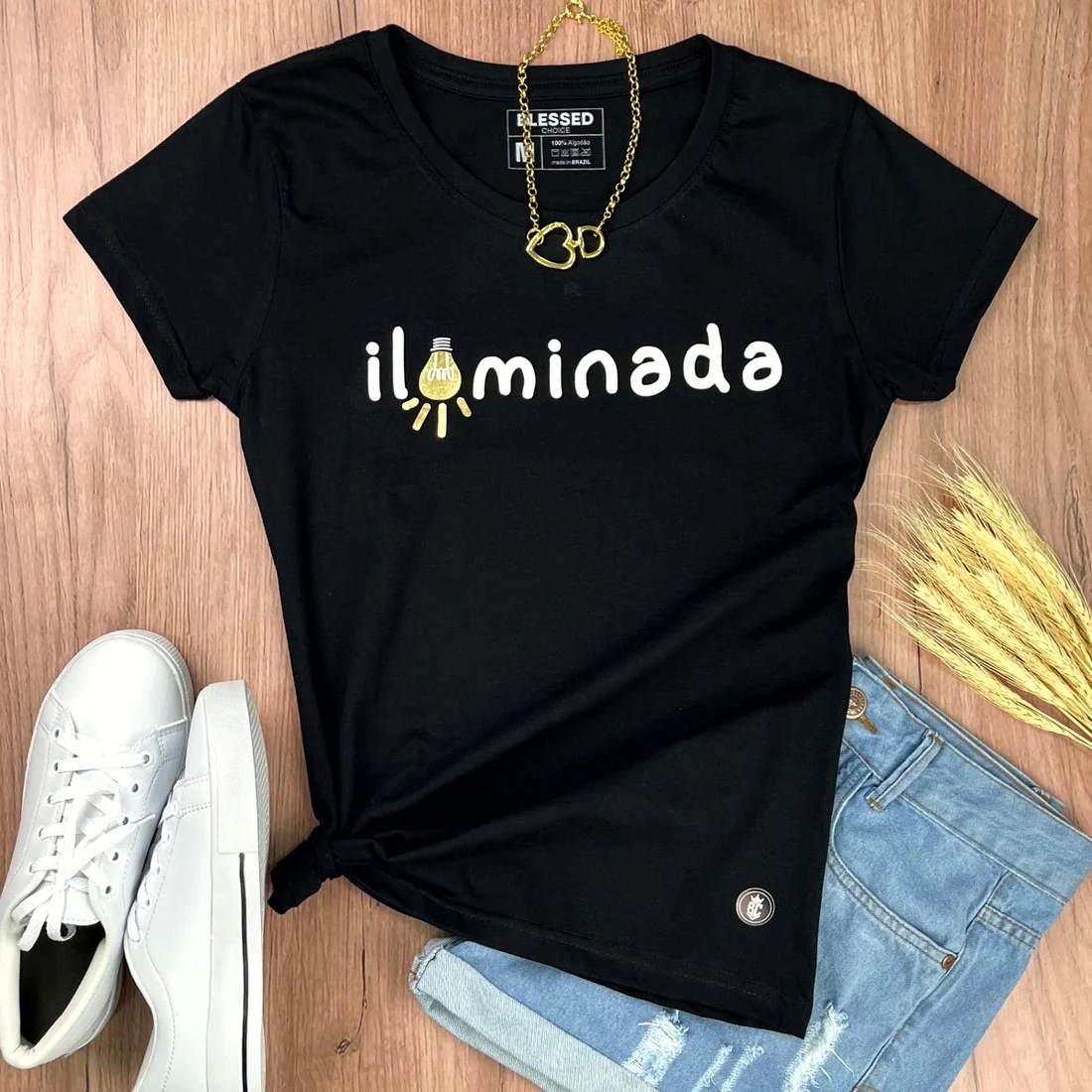 Camiseta Feminina Pink Iluminada - Imagem 3
