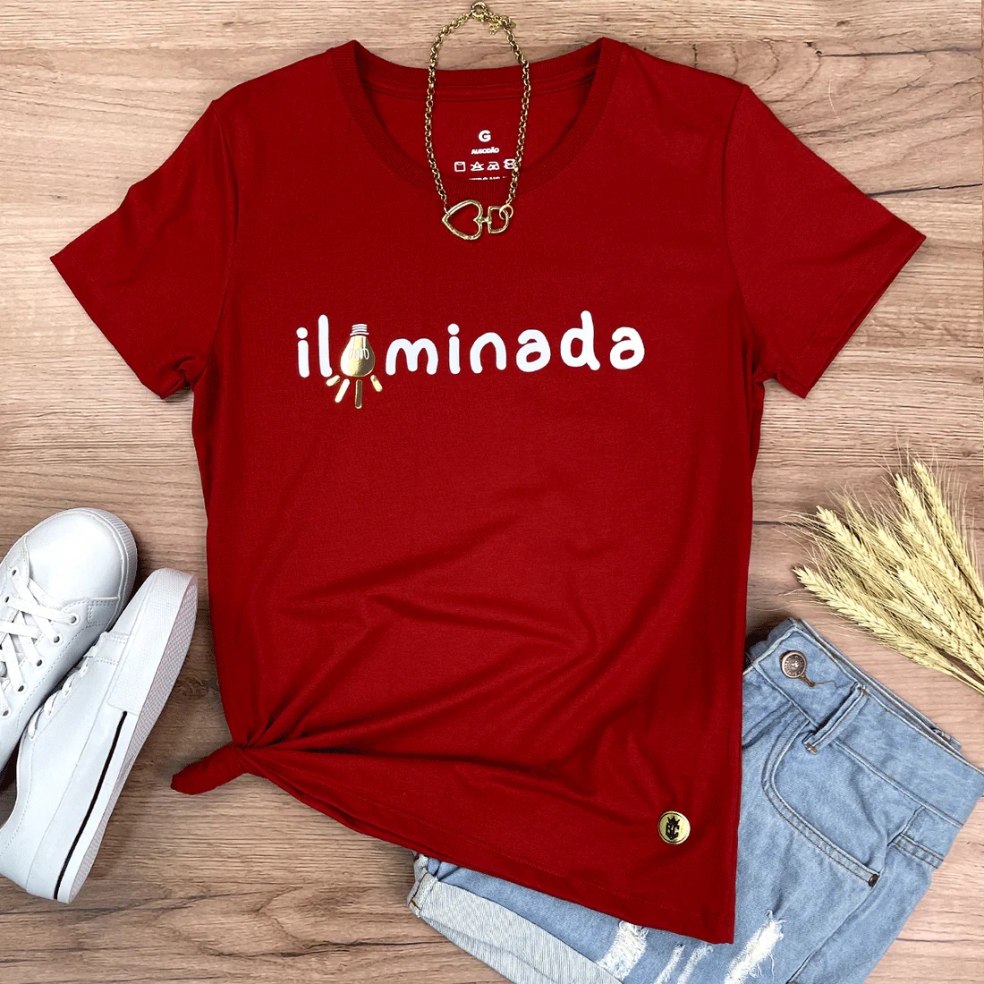 Camiseta Feminina Pink Iluminada - Imagem 4