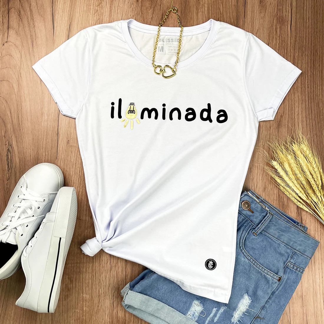 Camiseta Feminina Pink Iluminada - Imagem 8