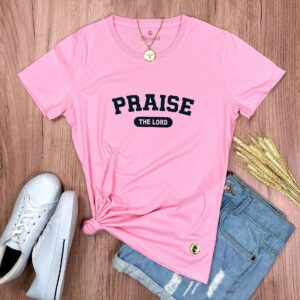 Camiseta Feminina Rosa Praise The Lord - Imagem 12