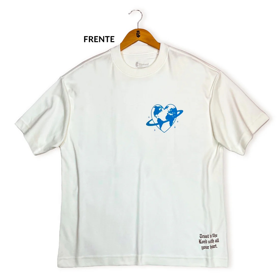 Oversized Off White Full Coração Jesus Saves - Imagem 1