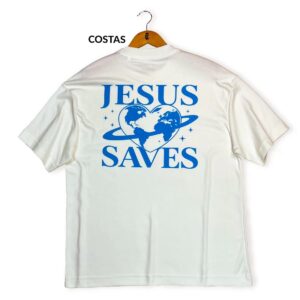 Oversized Off White Full Coração Jesus Saves - Imagem 2