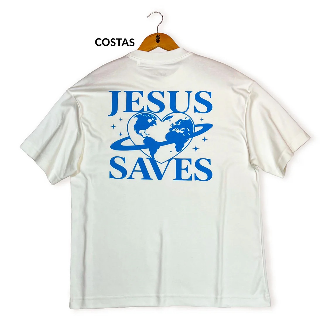 Oversized Off White Full Coração Jesus Saves - Imagem 2