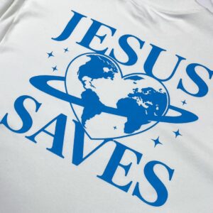 Oversized Off White Full Coração Jesus Saves - Imagem 7