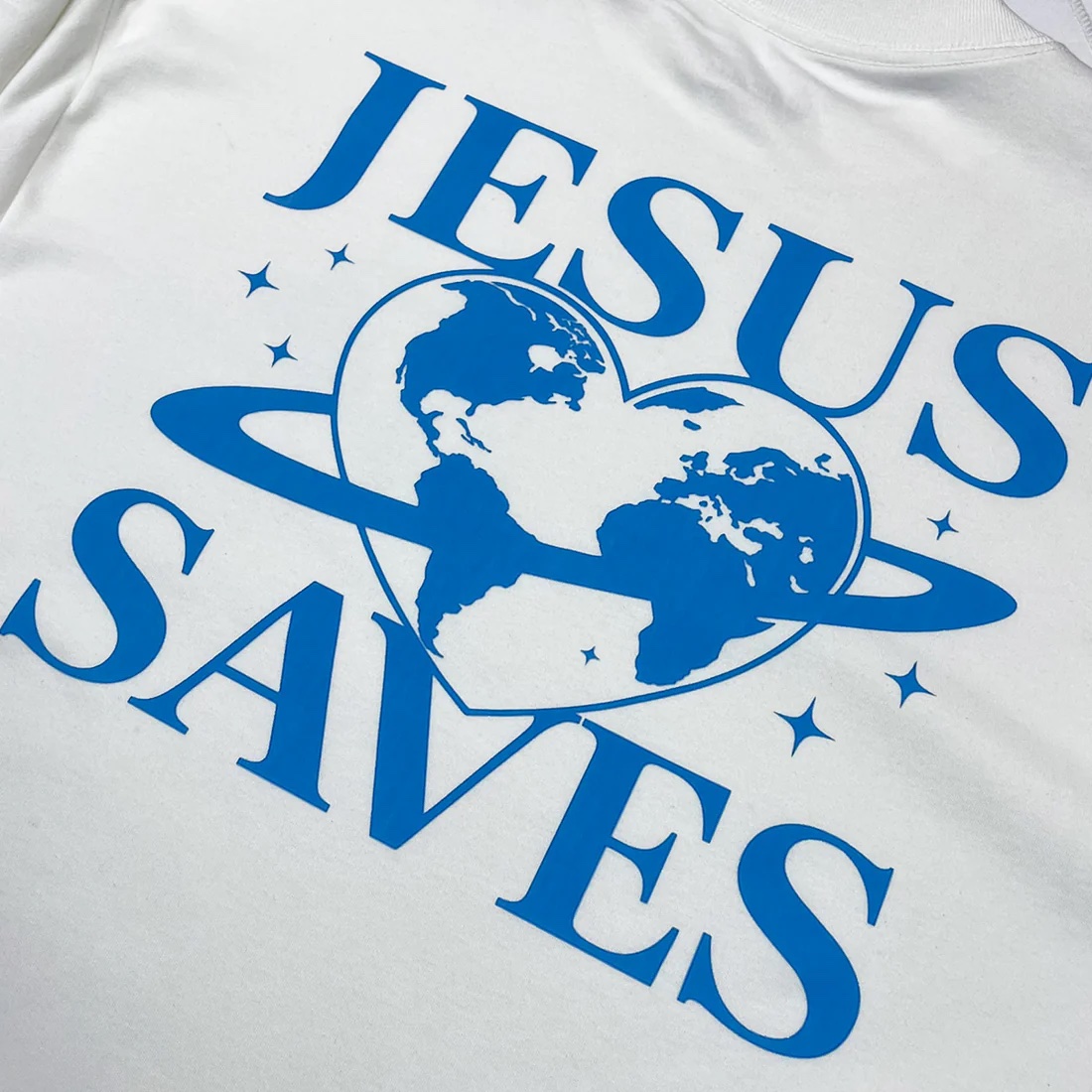 Oversized Off White Full Coração Jesus Saves - Imagem 7