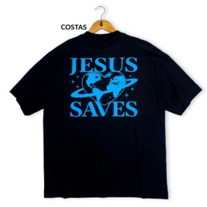 Oversized Off White Full Coração Jesus Saves - Imagem 5