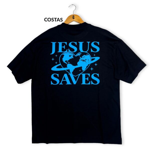 Oversized Off White Full Coração Jesus Saves