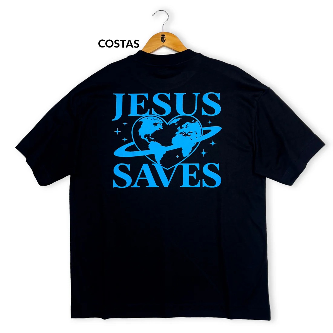 Oversized Off White Full Coração Jesus Saves - Imagem 5